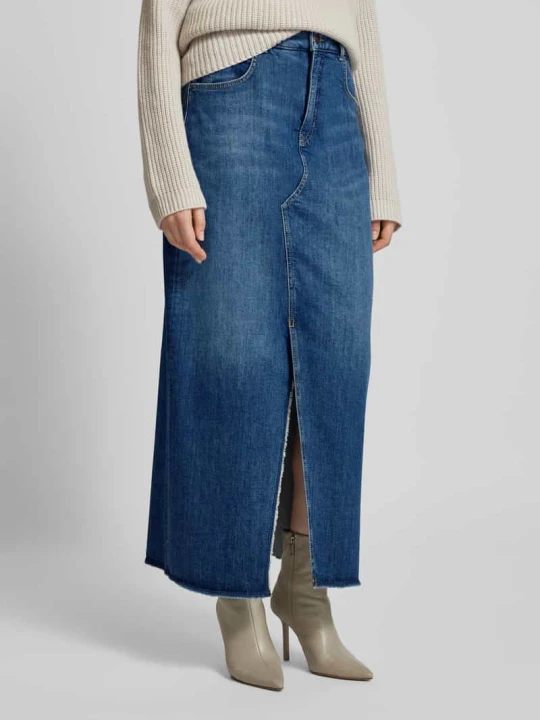 Zdjęcie produktu Spódnica jeansowa z rozcięciem model ‘HARLOW’ CAMBIO Jasnoniebieski
