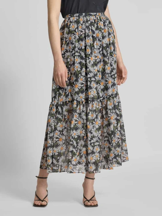 Zdjęcie produktu Spódnica jedwabna z wpuszczanymi kieszeniami Weekend Max Mara Czarny