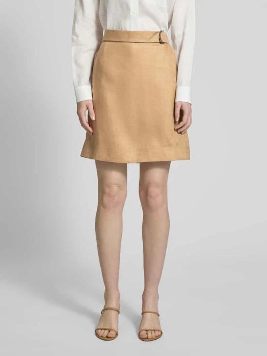 Zdjęcie produktu Spódnica lniana z paskiem model ‘SCOGLIO’ MM By Max Mara Camel
