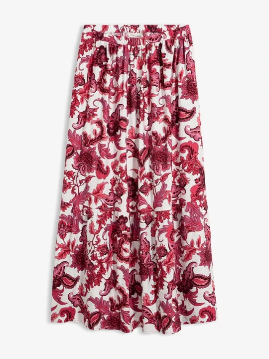 Zdjęcie produktu Spódnica maxi z lejącej mieszanki wiskozy BonPrix czerwony