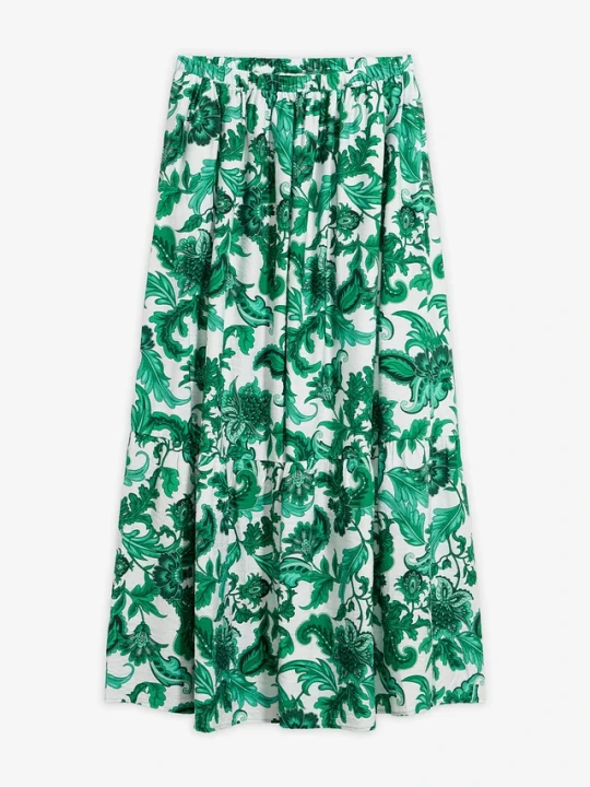 Zdjęcie produktu Spódnica maxi z lejącej mieszanki wiskozy BonPrix zielony