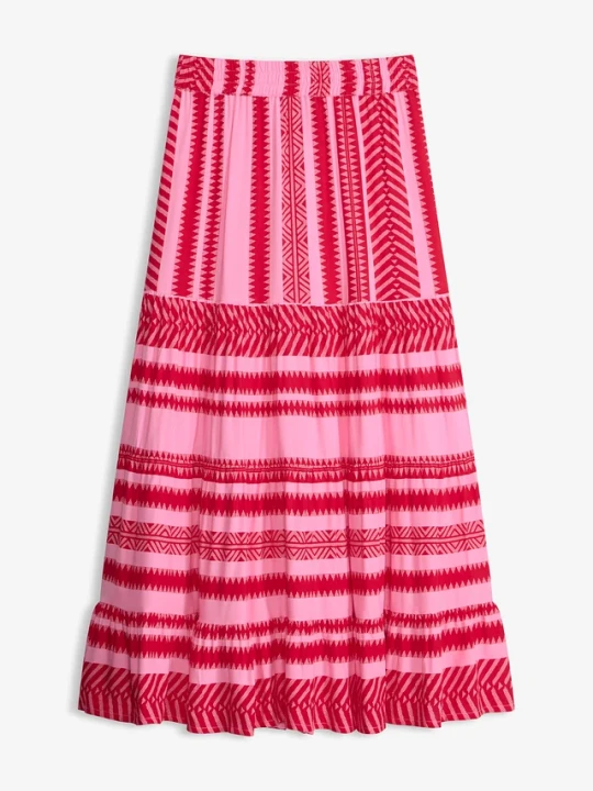 Zdjęcie produktu Spódnica maxi z lejącej wiskozy BonPrix różowy