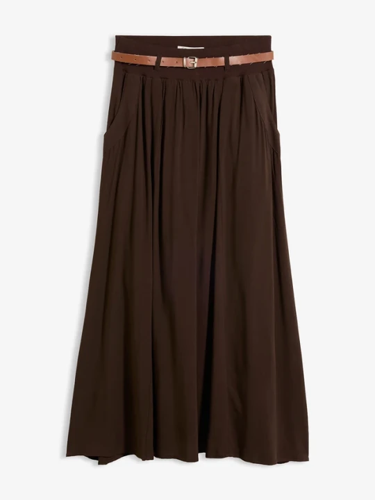 Zdjęcie produktu Spódnica maxi z lejącej wiskozy (zestaw 2-cz.) BonPrix brązowy