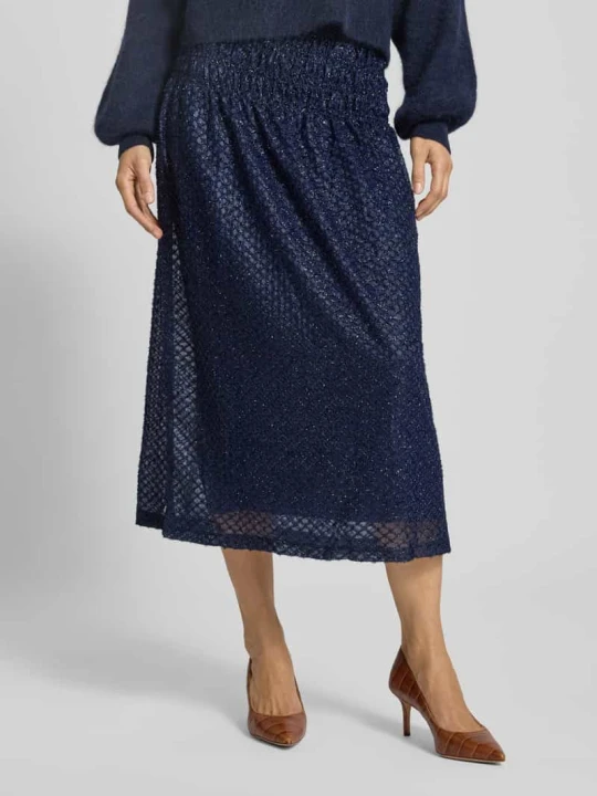 Zdjęcie produktu Spódnica midi błyszcząca z elastycznym pasem Scotch & Soda Ciemnoniebieski