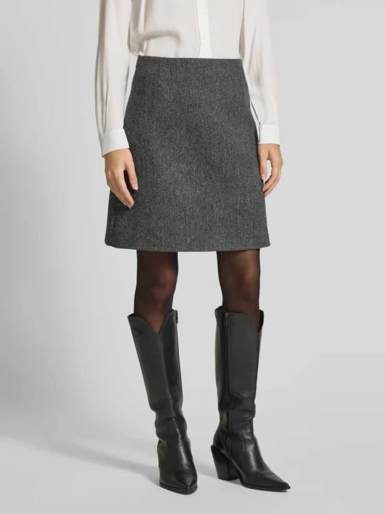 Zdjęcie produktu Spódnica midi lekko rozkloszowana z czystej żywej wełny model ‘MARCHE’ Weekend Max Mara Ciemnoszary