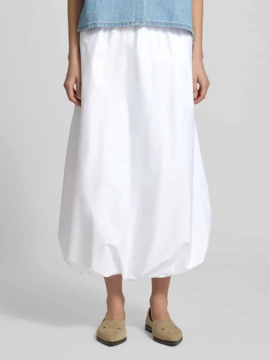 Zdjęcie produktu Spódnica midi o bombkowym kroju z elastycznym pasem Rich & Royal Biały