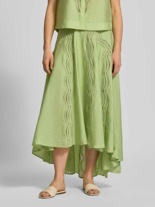 Zdjęcie produktu Spódnica midi o kroju regular fit z perforowaniem model 'Cole' CPH MUSE Jasnozielony