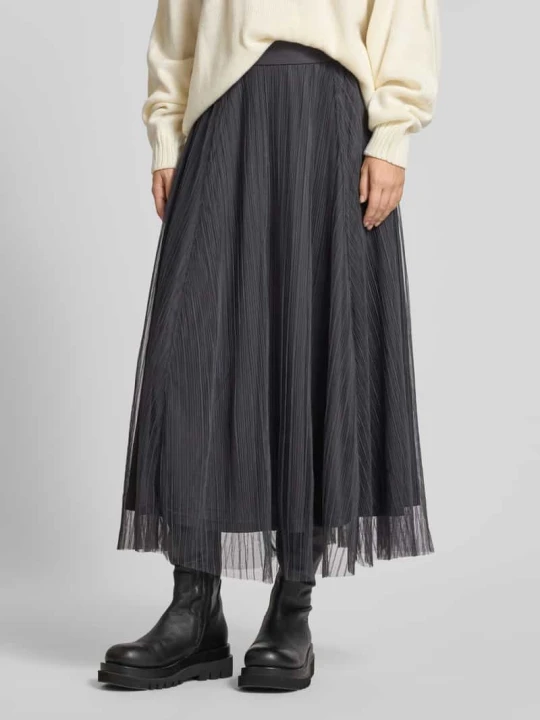 Zdjęcie produktu spódnica midi o kroju regular fit z siateczki model 'LAVINA' Only Antracytowy
