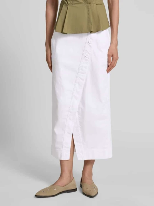 Zdjęcie produktu Spódnica midi o kroju straight fit w stylu denim Marc Cain Biały