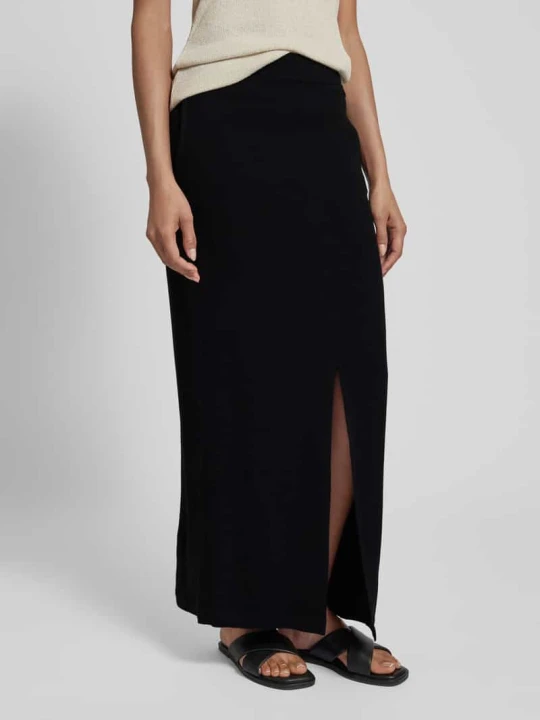 Zdjęcie produktu Spódnica midi o prostym kroju z mieszanki wiskozy i lnu model ‘VERA’ Vero Moda Czarny