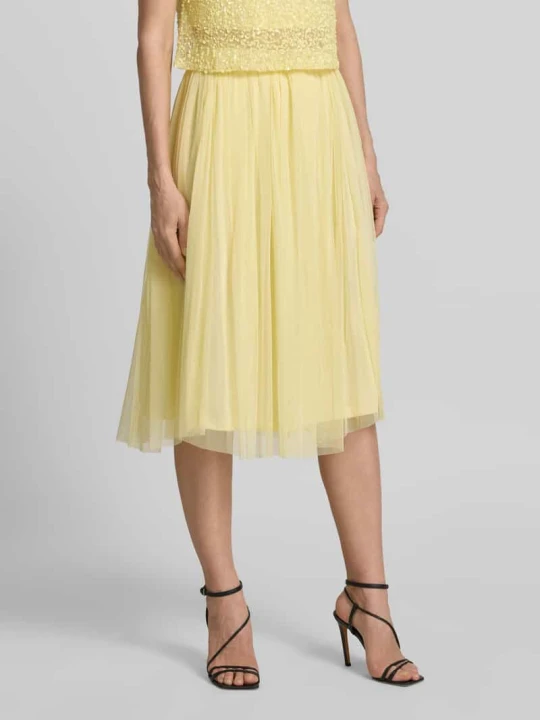 Zdjęcie produktu Spódnica midi z plisami Lace & Beads Żółty