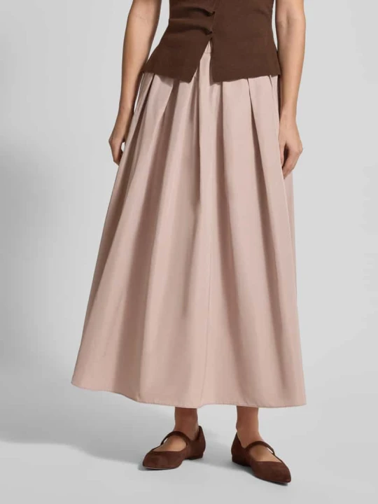 Zdjęcie produktu Spódnica midi z dodatkiem bawełny Model 'CURVATO' Weekend Max Mara Brudnoróżowy
