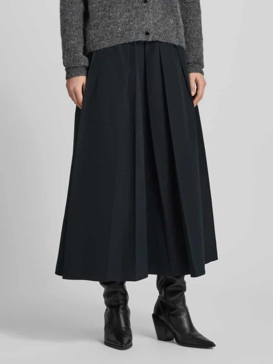 Zdjęcie produktu Spódnica midi z dodatkiem bawełny Model 'CURVATO' Weekend Max Mara Czarny