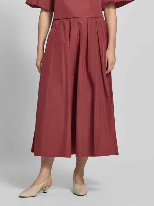 Zdjęcie produktu spódnica midi z dodatkiem bawełny model 'FORMICA' Weekend Max Mara Ciemnoczerwony