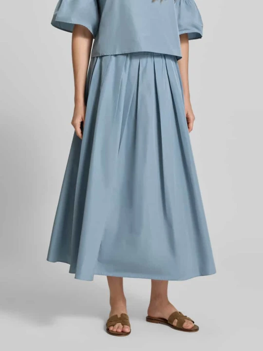 Zdjęcie produktu spódnica midi z dodatkiem bawełny model 'FORMICA' Weekend Max Mara Jasnoniebieski