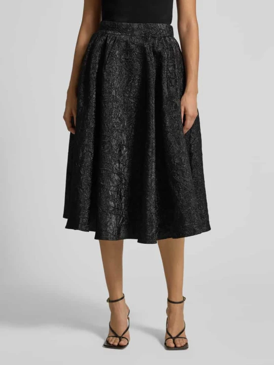 Zdjęcie produktu Spódnica midi z efektowną przędzą Miss Goodlife czarny