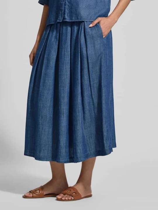 Zdjęcie produktu Spódnica midi z Mieszanka lyocellu i lnu Model 'KYLIE' 0039 italy Jeansowy niebieski