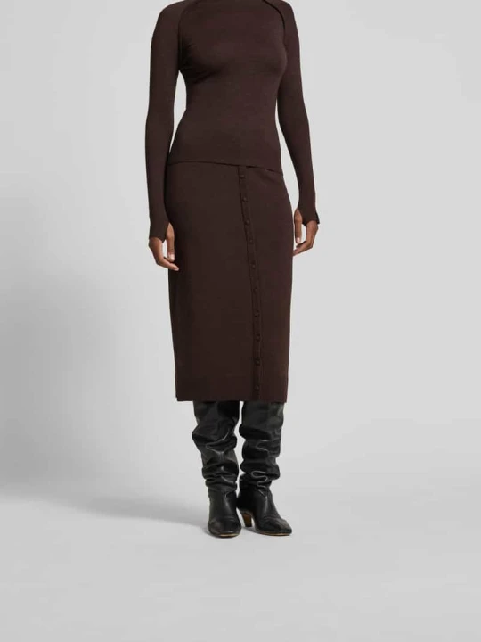 Zdjęcie produktu Spódnica midi z imitacji dzianiny Victoria Beckham Ciemnobrązowy