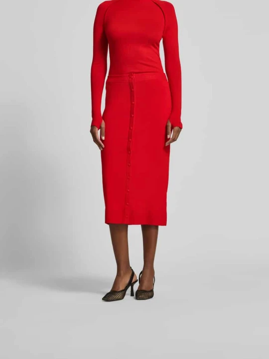 Zdjęcie produktu Spódnica midi z imitacji dzianiny Victoria Beckham Czerwony