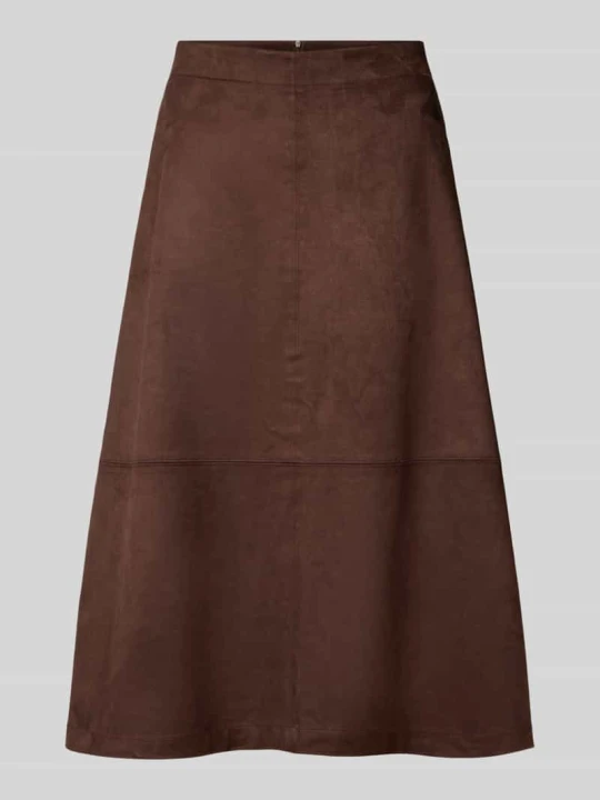 Zdjęcie produktu Spódnica midi z imitacji zamszu milano italy Ciemnobrązowy