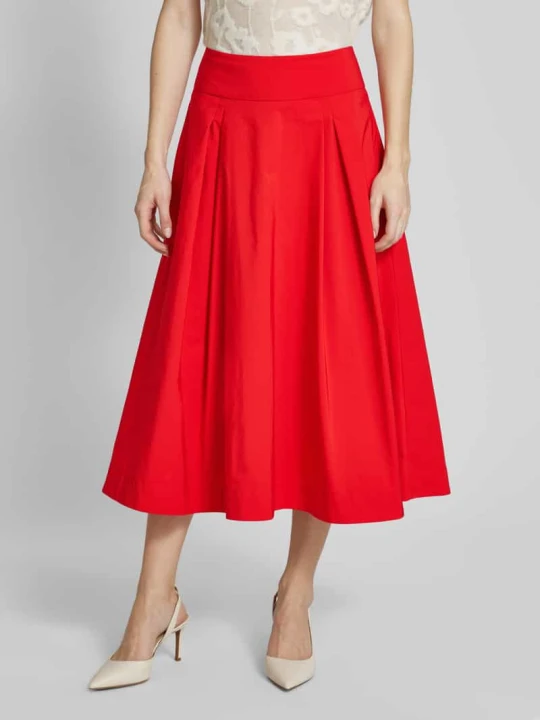 Zdjęcie produktu Spódnica midi z kontrafałdami model ‘Hosanna’ Essentiel Antwerp Czerwony