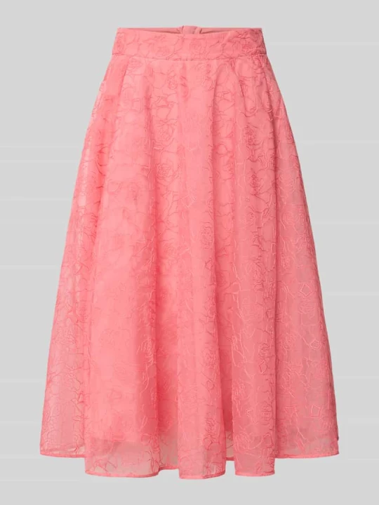 Zdjęcie produktu Spódnica midi z kwiatowym haftem na całej powierzchni model 'Krizie' Ted Baker Koralowy