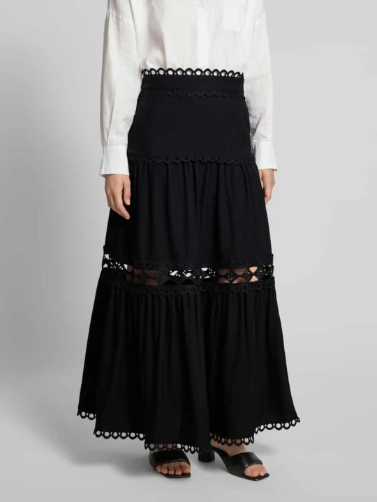 Zdjęcie produktu Spódnica midi z mieszanki wiskozy model ‘ASLEAH’ CPH MUSE Czarny