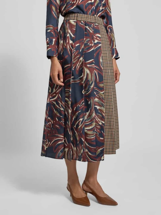 Zdjęcie produktu Spódnica midi z mieszanki żywej wełny model ‘FANALE’ Weekend Max Mara Bordowy