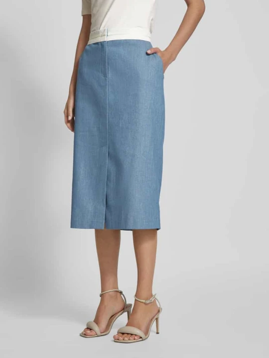 Zdjęcie produktu Spódnica midi z tkaniny stylizowanej na denim Stefanel Jasnoniebieski melanż