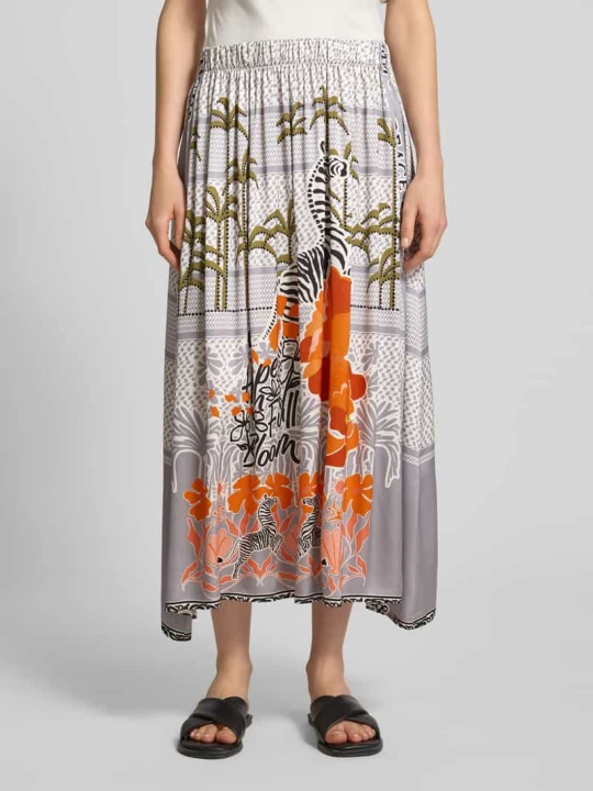 Zdjęcie produktu Spódnica midi z wiskozy model 'Gey Whisper' Miss Goodlife Jasnoszary