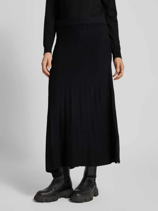 Zdjęcie produktu Spódnica midi z wiskozy z plisami model ‘Marlin’ B.Young Czarny