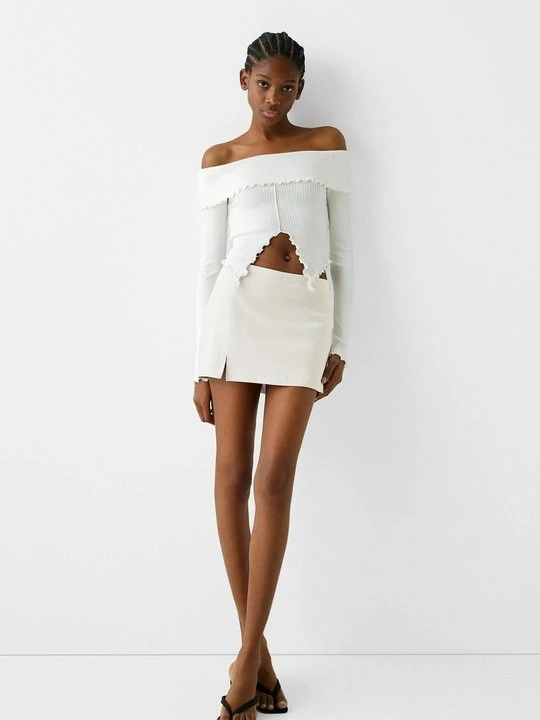 Zdjęcie produktu Spódnica mini Bershka piaskowy