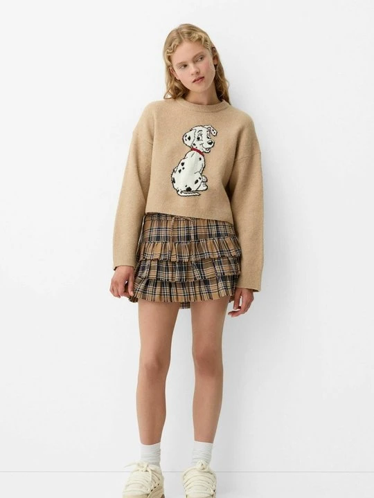 Zdjęcie produktu Spódnica mini Bershka brązowy