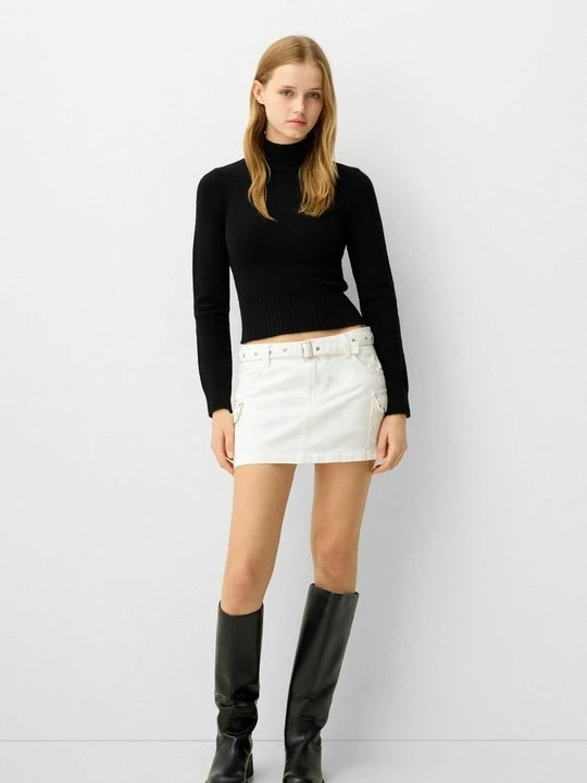 Zdjęcie produktu Spódnica mini Bershka biały