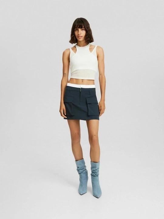 Zdjęcie produktu Spódnica mini Bershka błękit królewski