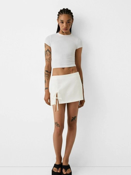 Zdjęcie produktu Spódnica mini Bershka biały