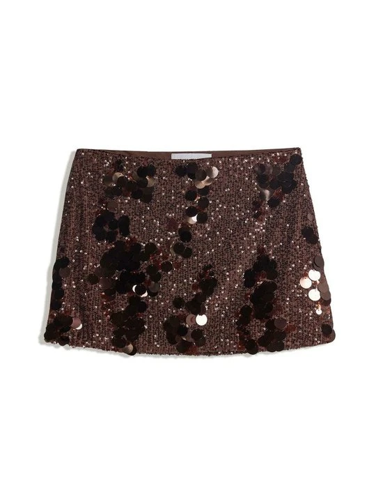 Zdjęcie produktu Spódnica mini Bershka ciemnobrązowy