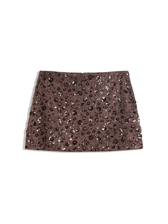 Zdjęcie produktu Spódnica mini Bershka ciemnobrązowy