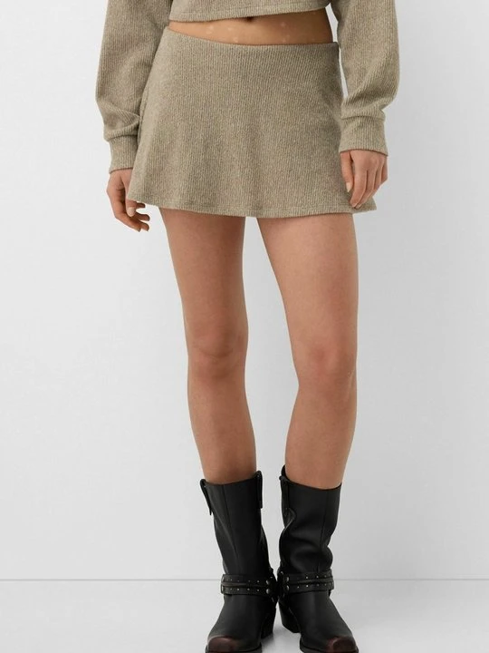 Zdjęcie produktu Spódnica mini Bershka beżowy