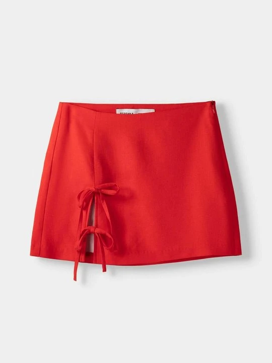 Zdjęcie produktu Spódnica mini Bershka czerwony