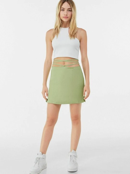 Zdjęcie produktu Spódnica mini Bershka zielony