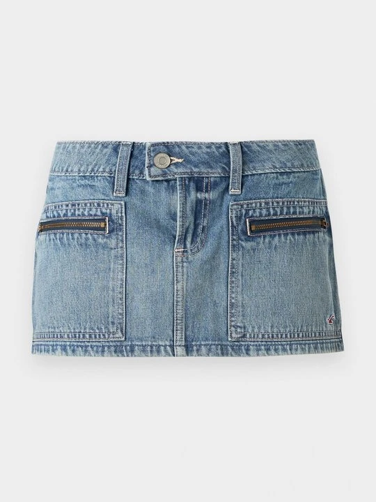 Zdjęcie produktu Spódnica mini Hollister Co. niebieski denim