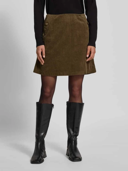 Zdjęcie produktu Spódnica mini o kroju regular fit z imitacji sztruksu model ‘Focaro’ Ichi Oliwkowy