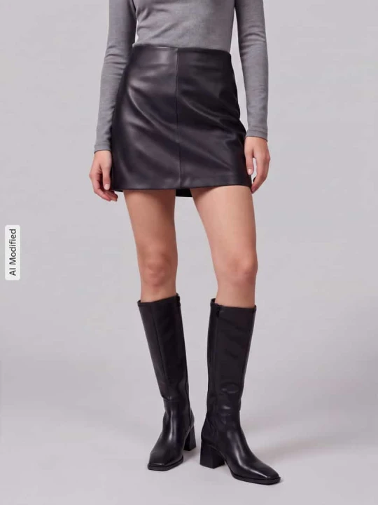 Zdjęcie produktu Spódnica mini o kroju regular fit z materiału skóropodobnego model 'NIELLA' Only Czarny