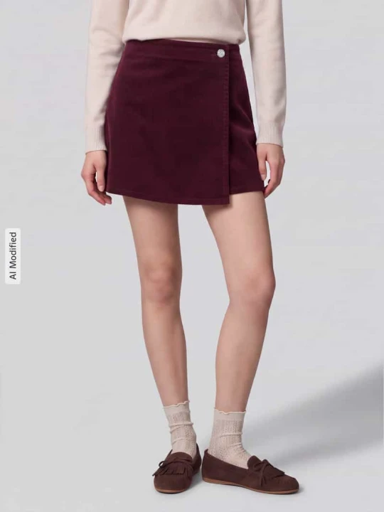 Zdjęcie produktu spódnica mini o kroju regular fit z mieszanki bawełny model 'ZEVA' Only Bordowy