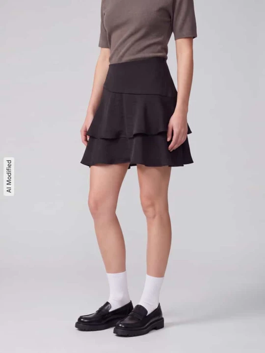 Zdjęcie produktu Spódnica mini o linii a z falbanami model 'MIRO' Vero Moda Czarny