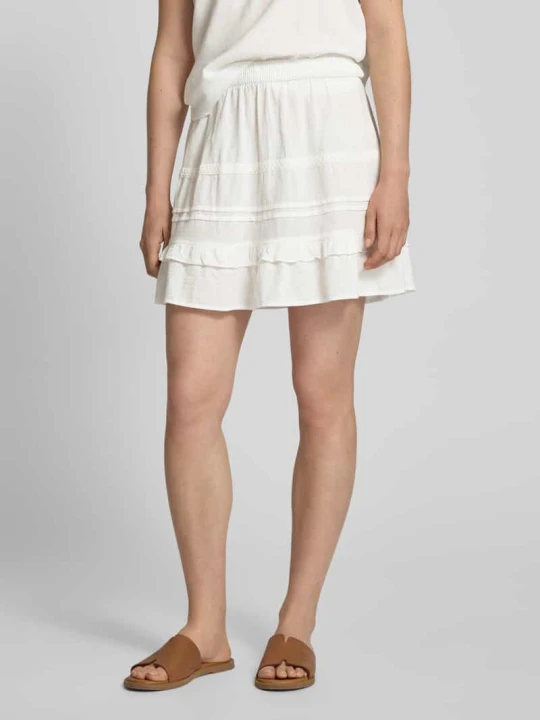 Zdjęcie produktu Spódnica mini o rozkloszowanym kroju z czystej bawełny model ‘PRETTY’ Vero Moda Biały