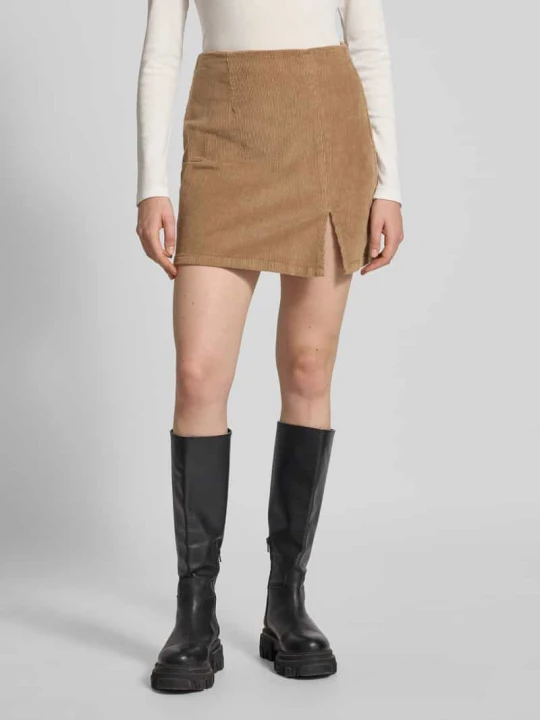 Zdjęcie produktu Spódnica mini o rozkloszowanym kroju z mieszanki bawełny model ‘LULA’ Vero Moda Piaskowy