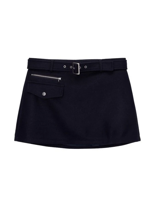 Zdjęcie produktu Spódnica mini PULL&BEAR granatowy