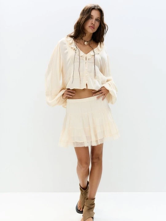 Zdjęcie produktu Spódnica mini PULL&BEAR beżowy